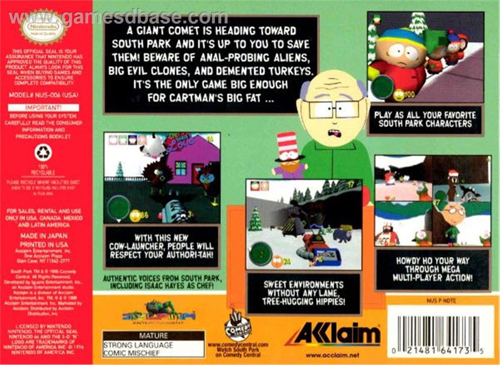 South Park - Nintendo 64 (N64) (Acclaim - 1-4) video game collectible [Barcode 3455196417335] - Main Image 2