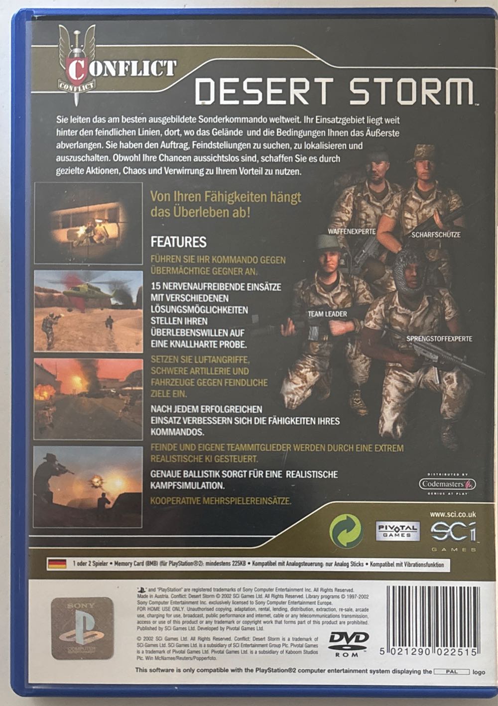 CONFLICT: DESERT STORM - Sony PlayStation 2 (PS2) video game collectible [Barcode 5021290022515] - Main Image 2