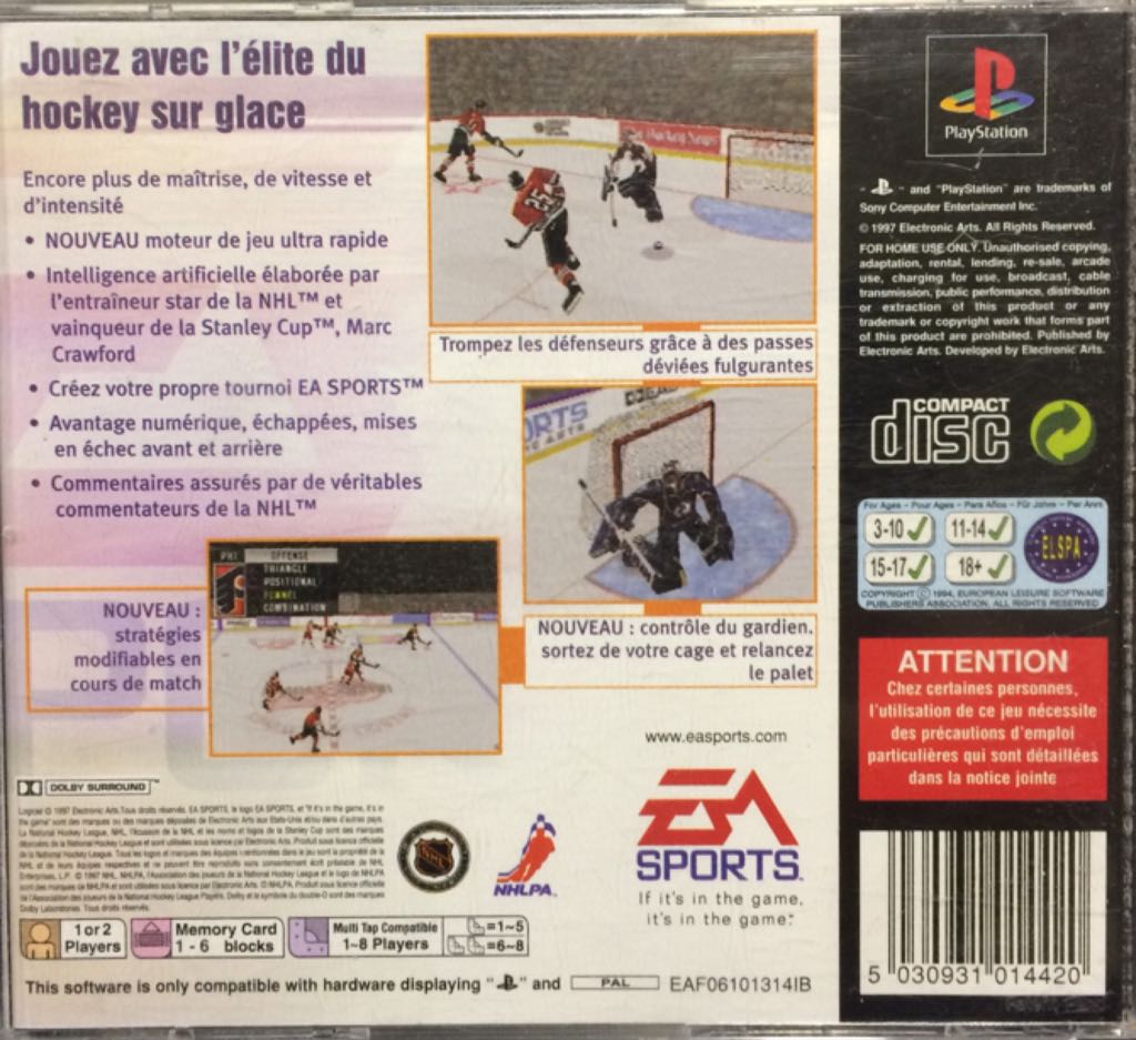 NHL 98 - Sony PlayStation (Ea Sports) video game collectible [Barcode 5030931014420] - Main Image 2