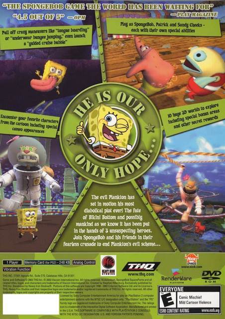 Spongebob Squarepants: The Battle for Bikini Bottom - Nintendo GameCube (THQ - 1-2) video game collectible [Barcode 785138380230] - Main Image 2