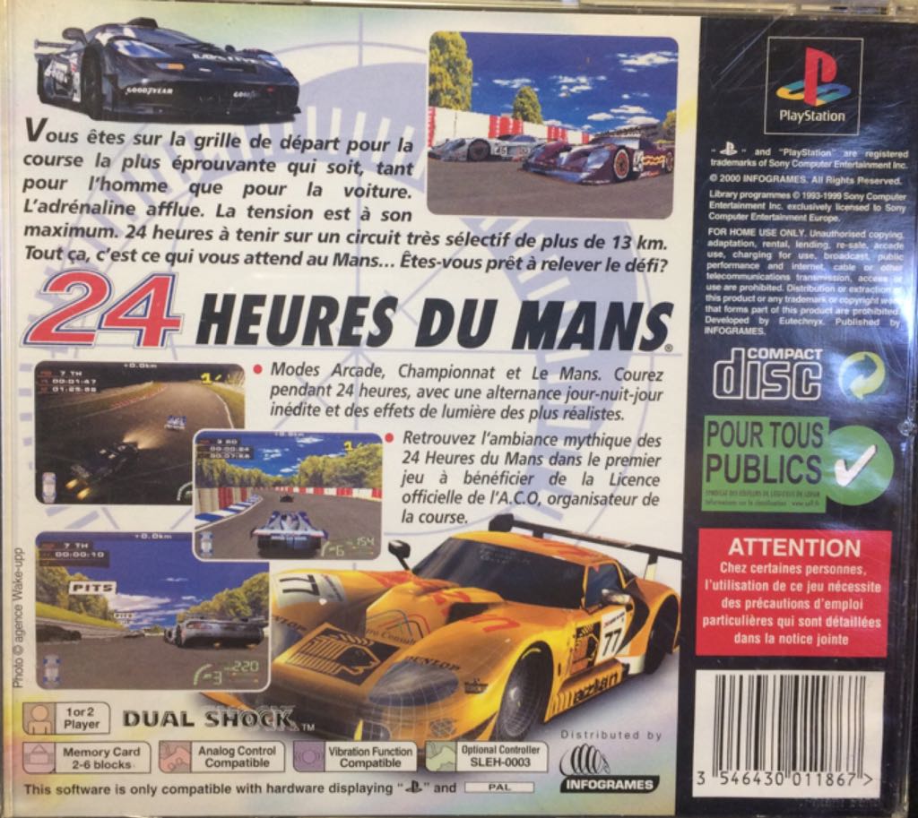 PlayStation One 24 H Du Mans ( Best Of Infogrames) - Sony PlayStation (2) video game collectible [Barcode 3546430011867] - Main Image 2