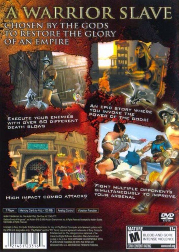 Gladiator Sword of Vengence - Sony PlayStation 2 (PS2) (Acclaim - 1) video game collectible [Barcode 3455192331611] - Main Image 2