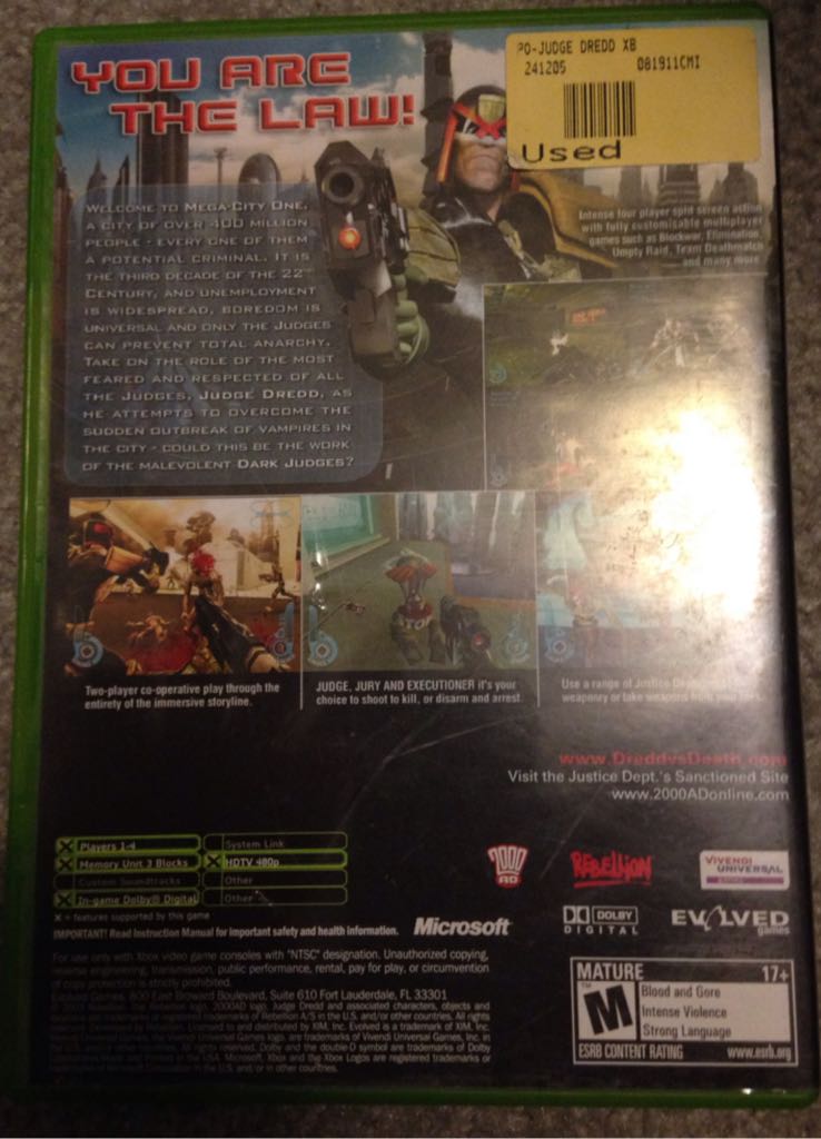 Judge Dredd: Dredd vs. Death - Microsoft Xbox video game collectible - Main Image 2