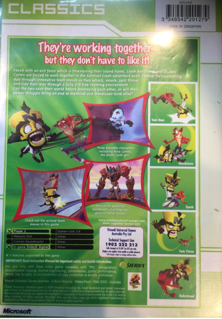 Crash Twinsanity - Microsoft Xbox (Sierra) video game collectible [Barcode 3348542201279] - Main Image 2