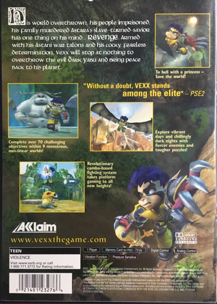 VEXX - Sony PlayStation 2 (PS2) (Acclaim - 1) video game collectible [Barcode 021481232766] - Main Image 2