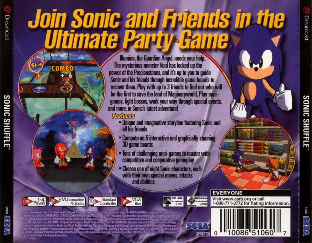 Sonic Shuffle - PC (Sega - 4) video game collectible [Barcode 010086510607] - Main Image 2