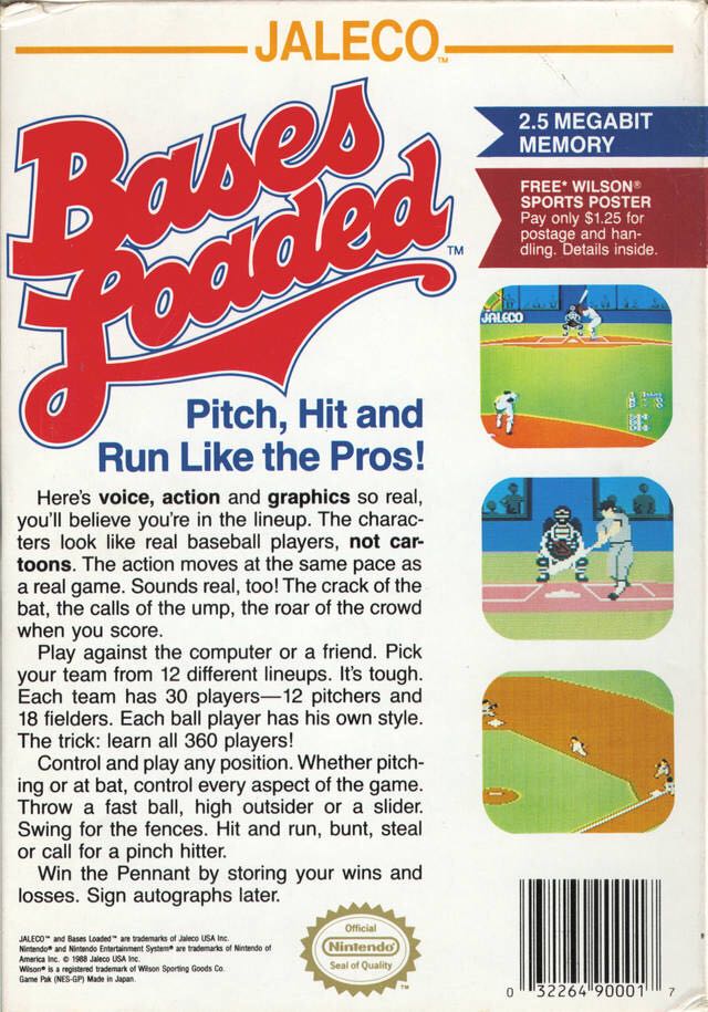 Bases Loaded - Nintendo Entertainment System (NES) (1985, Nintendo) video game collectible - Main Image 2