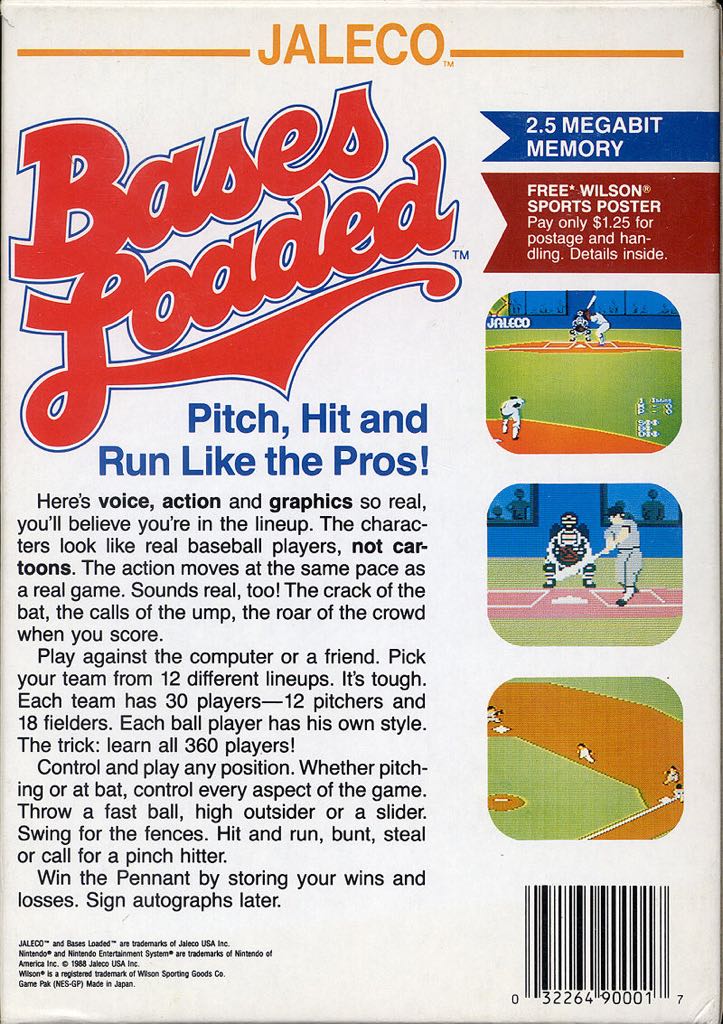 Bases Loaded - Nintendo Entertainment System (NES) video game collectible - Main Image 2