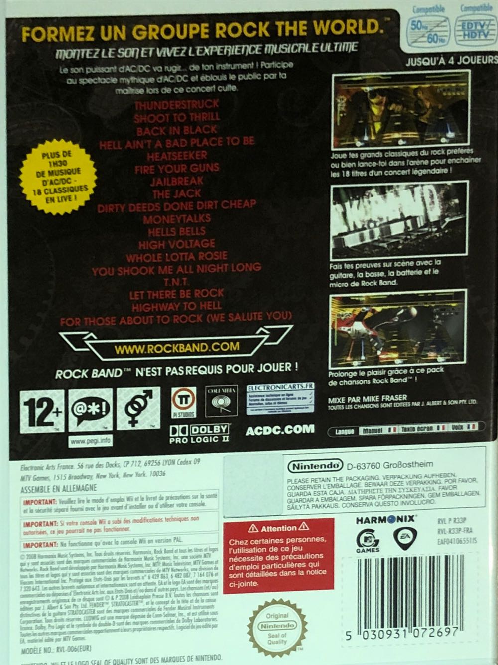 Rock Band AC/DC Live - Nintendo Wii (Electronic Arts - 1 - 4) video game collectible [Barcode 5030931072697] - Main Image 2