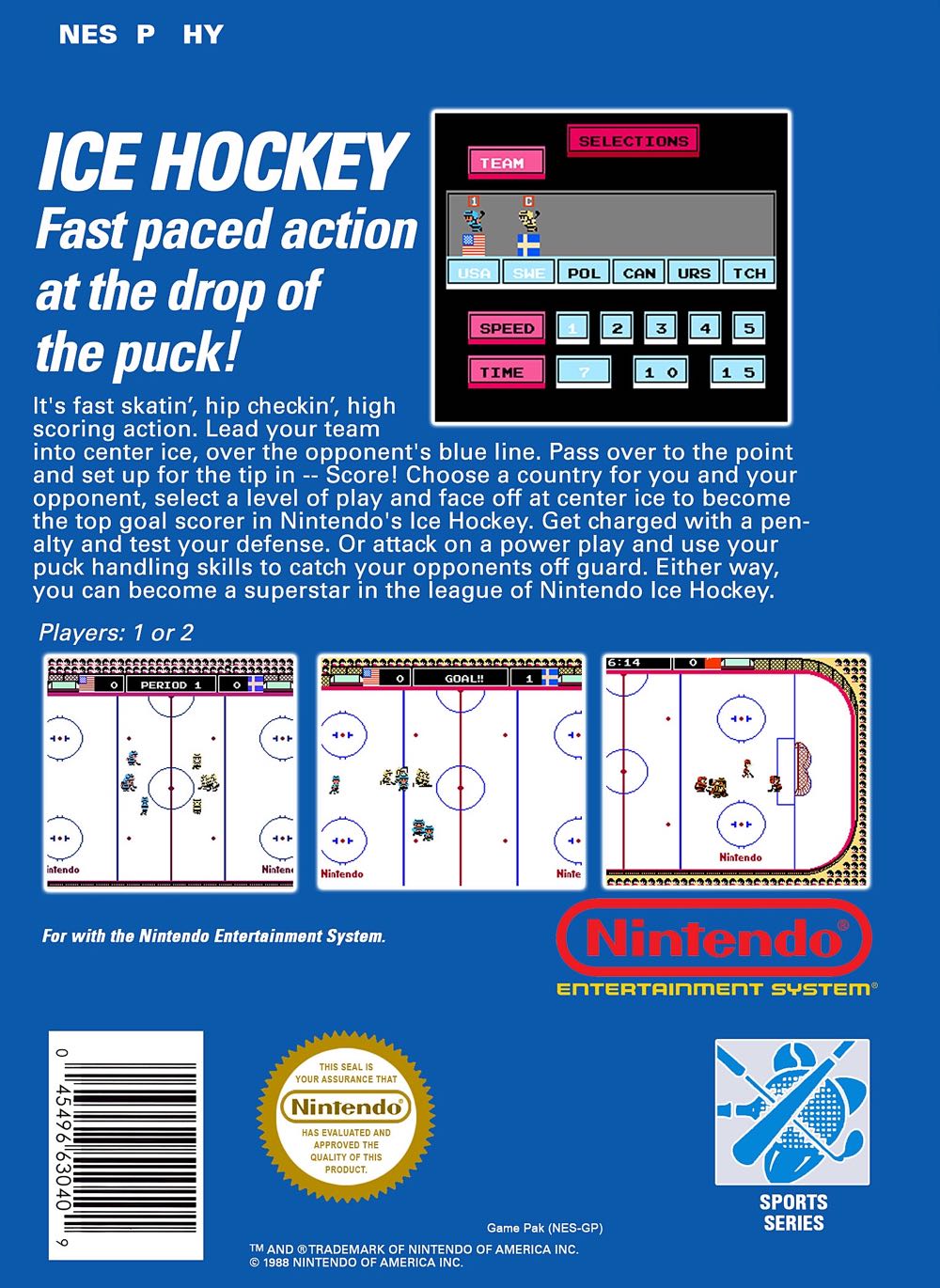 Ice Hockey - Nintendo Entertainment System (NES) (Nintendo - 2) video game collectible - Main Image 2