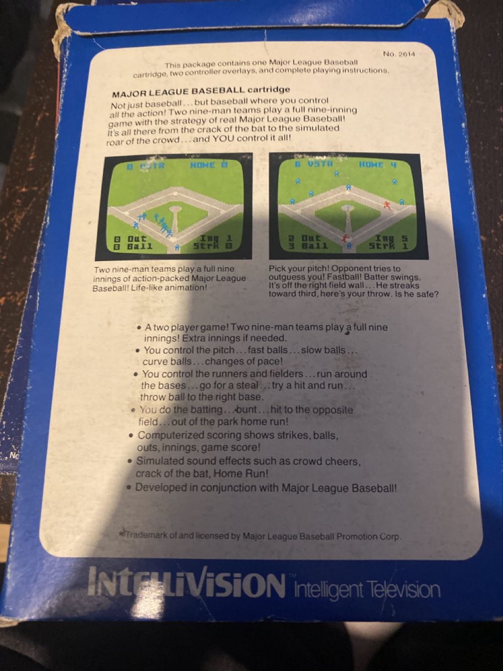 Major League Baseball - Intellivision (Mattel Electronics - 2) video game collectible - Main Image 2