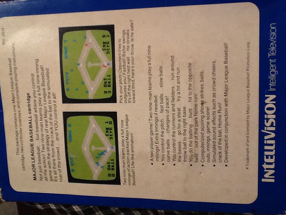 Major League Baseball - Intellivision video game collectible - Main Image 2