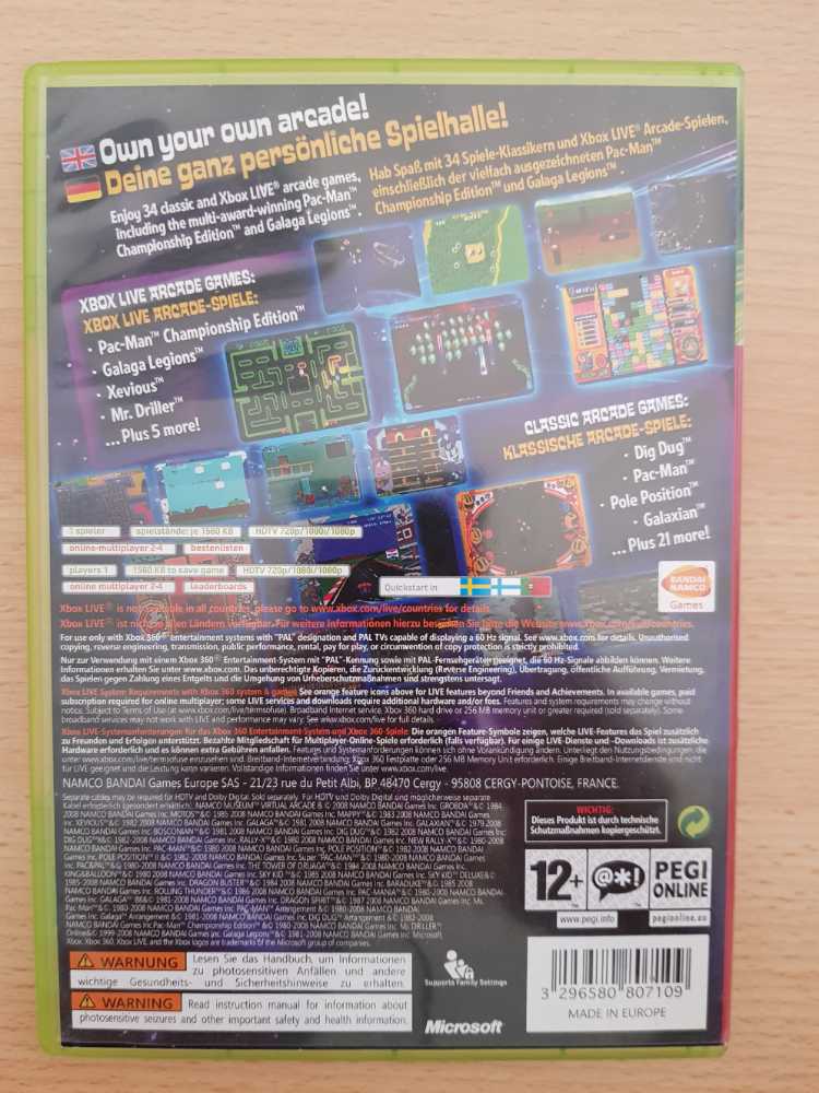 Namco Museum Virtual Arcade Game - Microsoft Xbox 360 (2) video game collectible [Barcode 3296580807109] - Main Image 2