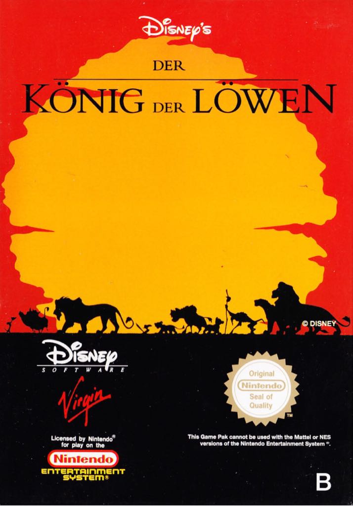 The Lion King  - Nintendo Entertainment System (NES) video game collectible - Main Image 1