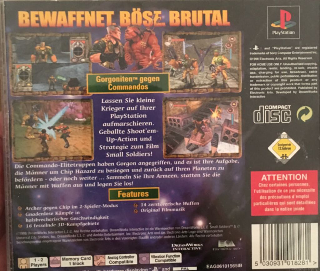 Small Soldiers - Sony PlayStation video game collectible [Barcode 5030931018282] - Main Image 2