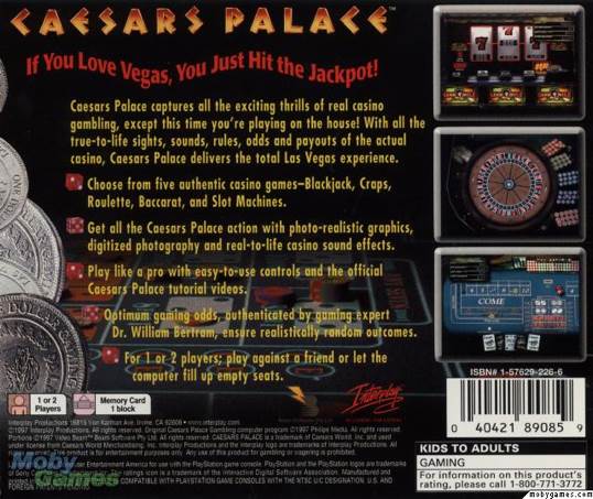 Caesars Palace - Sony PlayStation (Interplay Entertainment - 2) video game collectible [Barcode 040421890859] - Main Image 2
