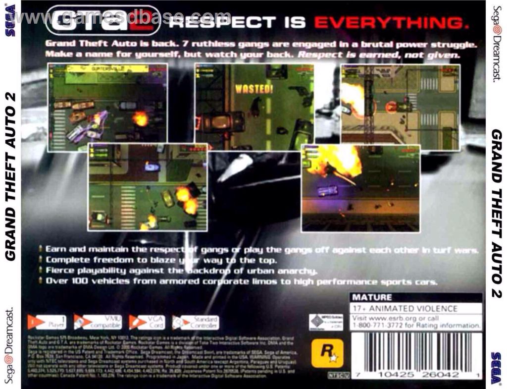 Grand Theft Auto 2 - Sega Dreamcast (Rockstar Games - 1) video game collectible [Barcode 710425260421] - Main Image 2