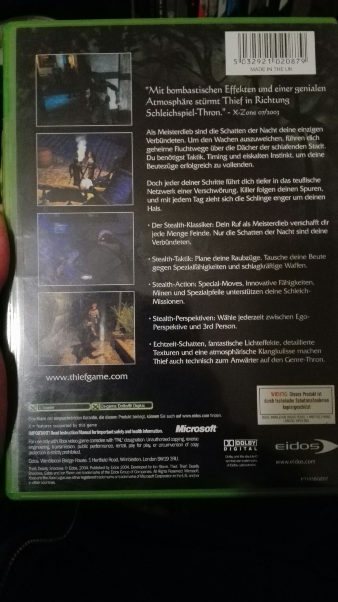 Thief: Deadly Shadows - Microsoft Xbox video game collectible [Barcode 5032921020879] - Main Image 2
