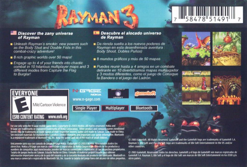 Rayman 3 - Nokia N-Gage (Gammelof - 1-2) video game collectible [Barcode 771619106444] - Main Image 2