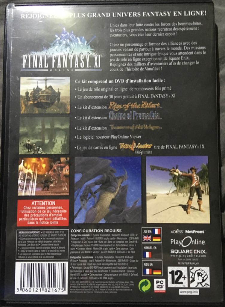 Final Fantasy XI ~Online~ : Edition Française 2007 - PC (Square Enix - 1) video game collectible [Barcode 5060121821675] - Main Image 2