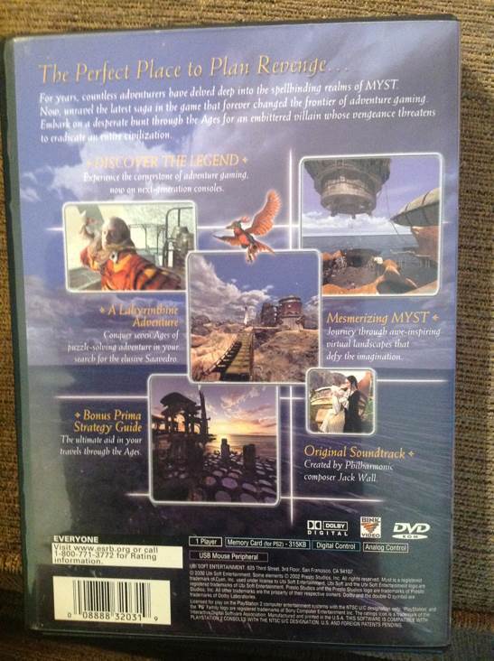 Myst III: Exile - Sony PlayStation 2 (PS2) (Ubi Soft - 1) video game collectible [Barcode 008288380319] - Main Image 2