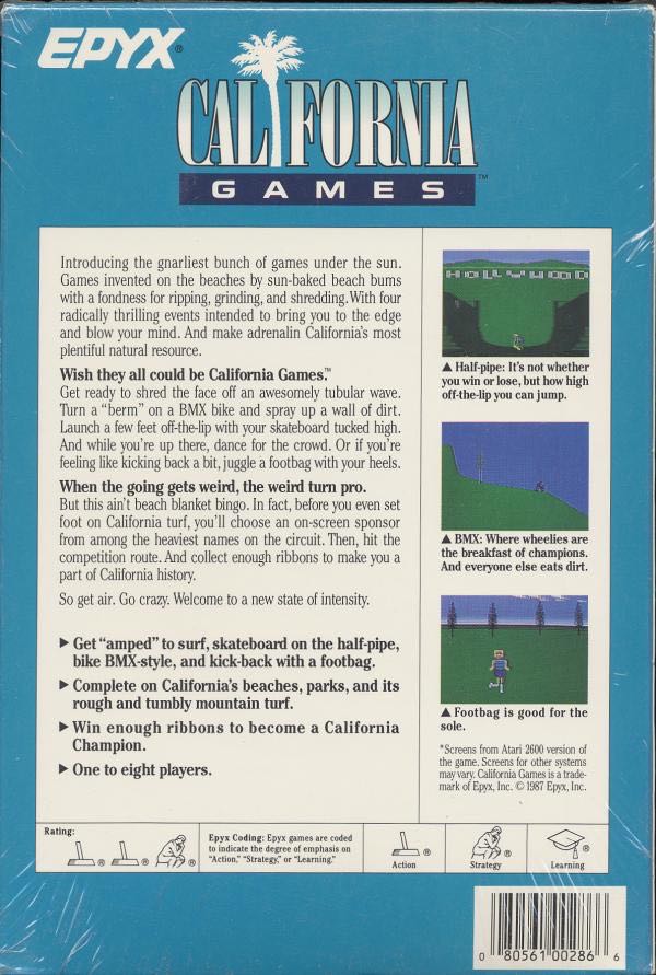 California Games - Atari 2600 (Epyx - 2) video game collectible [Barcode 5018064460550] - Main Image 2