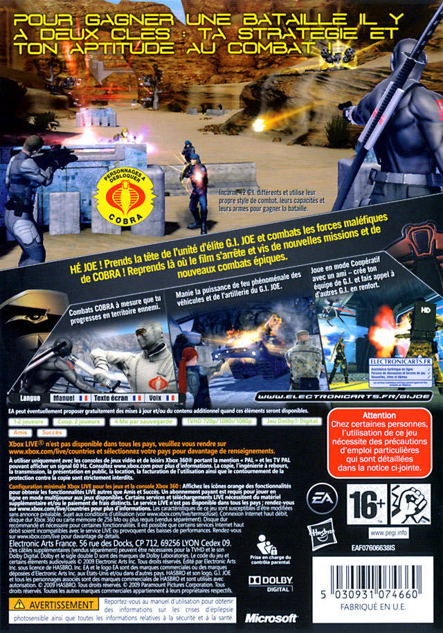 GI JOE: The Rise of Cobra - Microsoft Xbox 360 (Electronic Arts/EA Games - 2) video game collectible [Barcode 5030941074667] - Main Image 2
