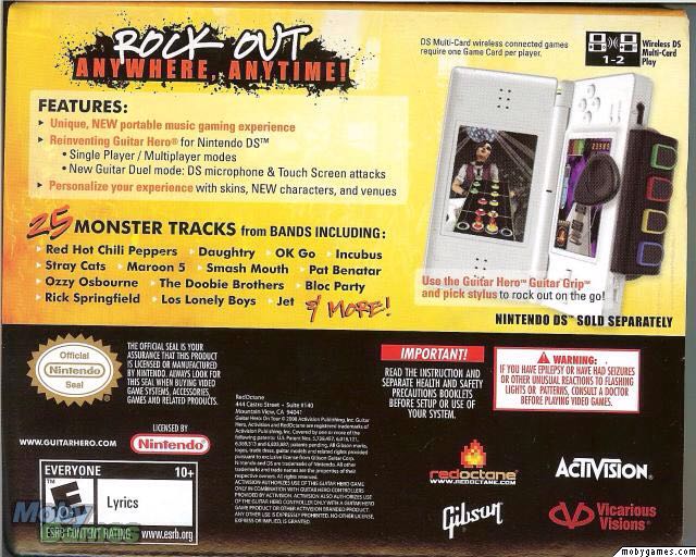 Guitar Hero: On Tour - Nintendo DS (Red Octane - 1) video game collectible - Main Image 2