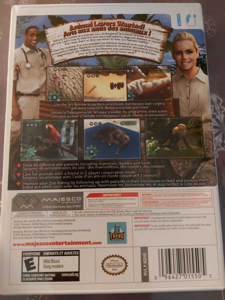 Zoo Hospital - Nintendo Wii video game collectible [Barcode 09641488] - Main Image 2