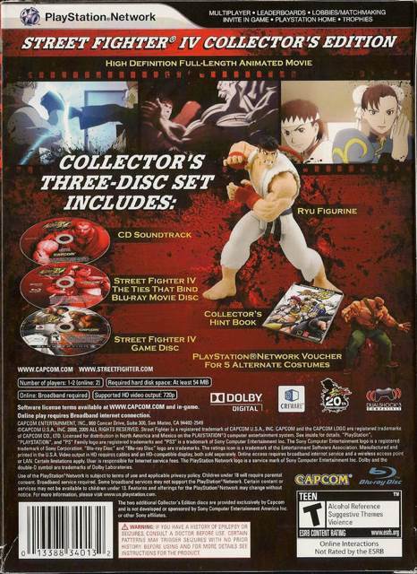 Street Fighter IV: Collectors Edition - Sony PlayStation 3 (PS3) (Capcom - 2) video game collectible [Barcode 013388340132] - Main Image 2