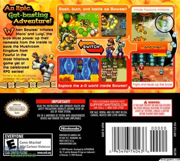 Mario And Luigi Bowsers Inside Story - Nintendo DS (Nintendo Co. Ltd. - 1) video game collectible [Barcode 045496469139] - Main Image 2