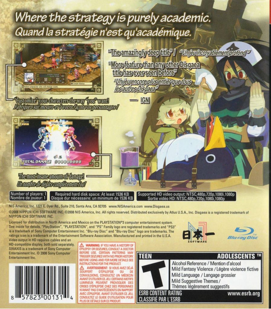 Disgaea 3: Absence Of Justice - Sony PlayStation 3 (PS3) (NIS - 1) video game collectible [Barcode 10640067] - Main Image 2