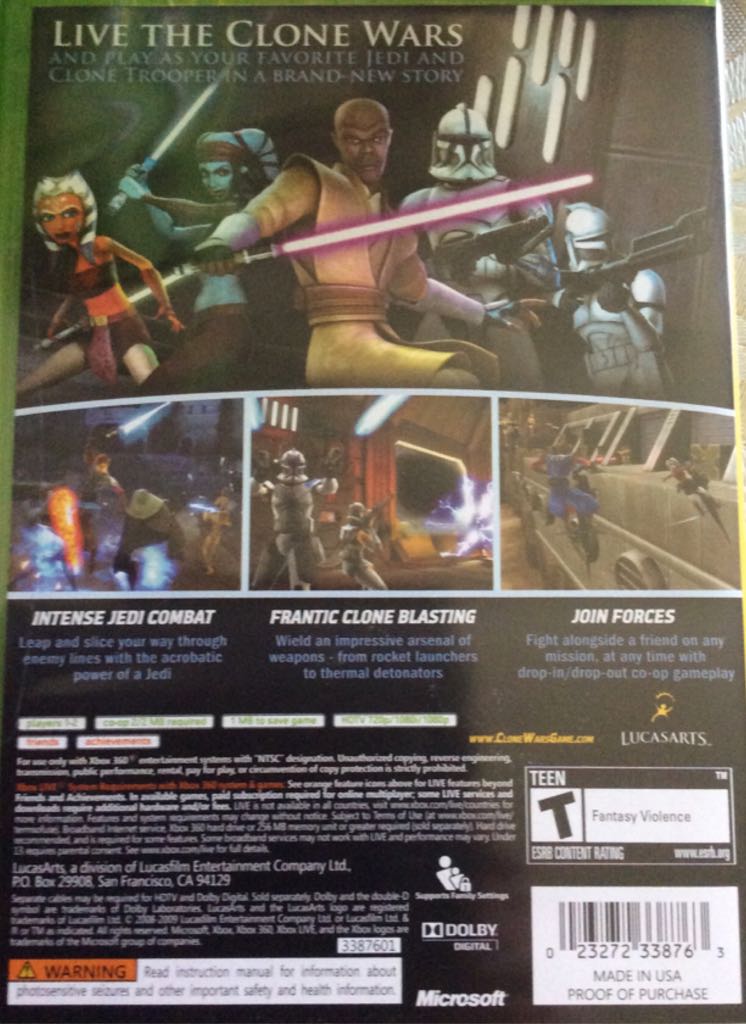 Star Wars The Clone Wars: Republic Heroes - Microsoft Xbox 360 (LucasArts - 2) video game collectible [Barcode 023272338763] - Main Image 2