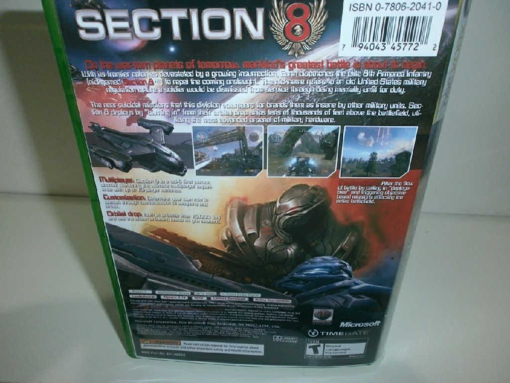 Section 8 - Microsoft Xbox 360 (TimeGate Studios - 1) video game collectible [Barcode 612561720275] - Main Image 2