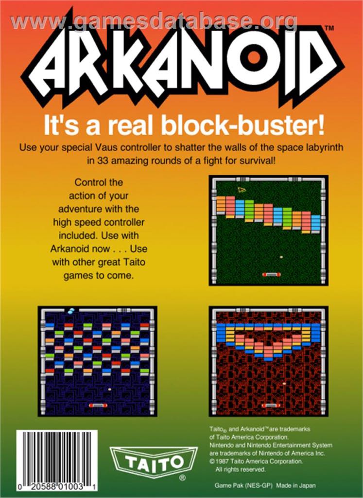 Arkanoid - Nintendo Entertainment System (NES) (1988, Taito) video game collectible - Main Image 2