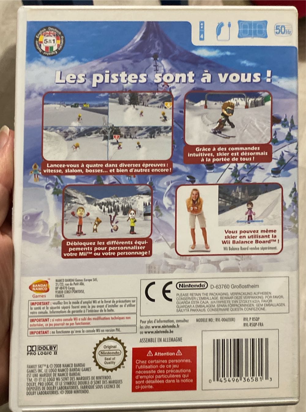 Family Ski - Nintendo Wii (Namco - 1-4) video game collectible [Barcode 045496365813] - Main Image 2