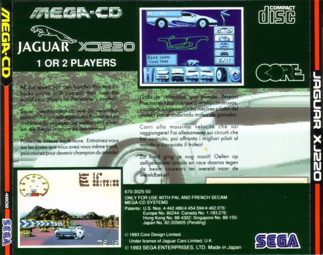 Jaguar XJ220 - Sega Mega CD (Core Design - 1) video game collectible - Main Image 2