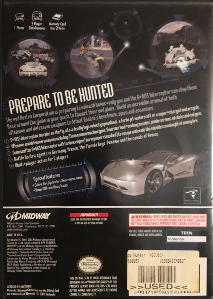 Spy Hunter - Nintendo GameCube (Midway - 1-2) video game collectible [Barcode 5037930090219] - Main Image 2