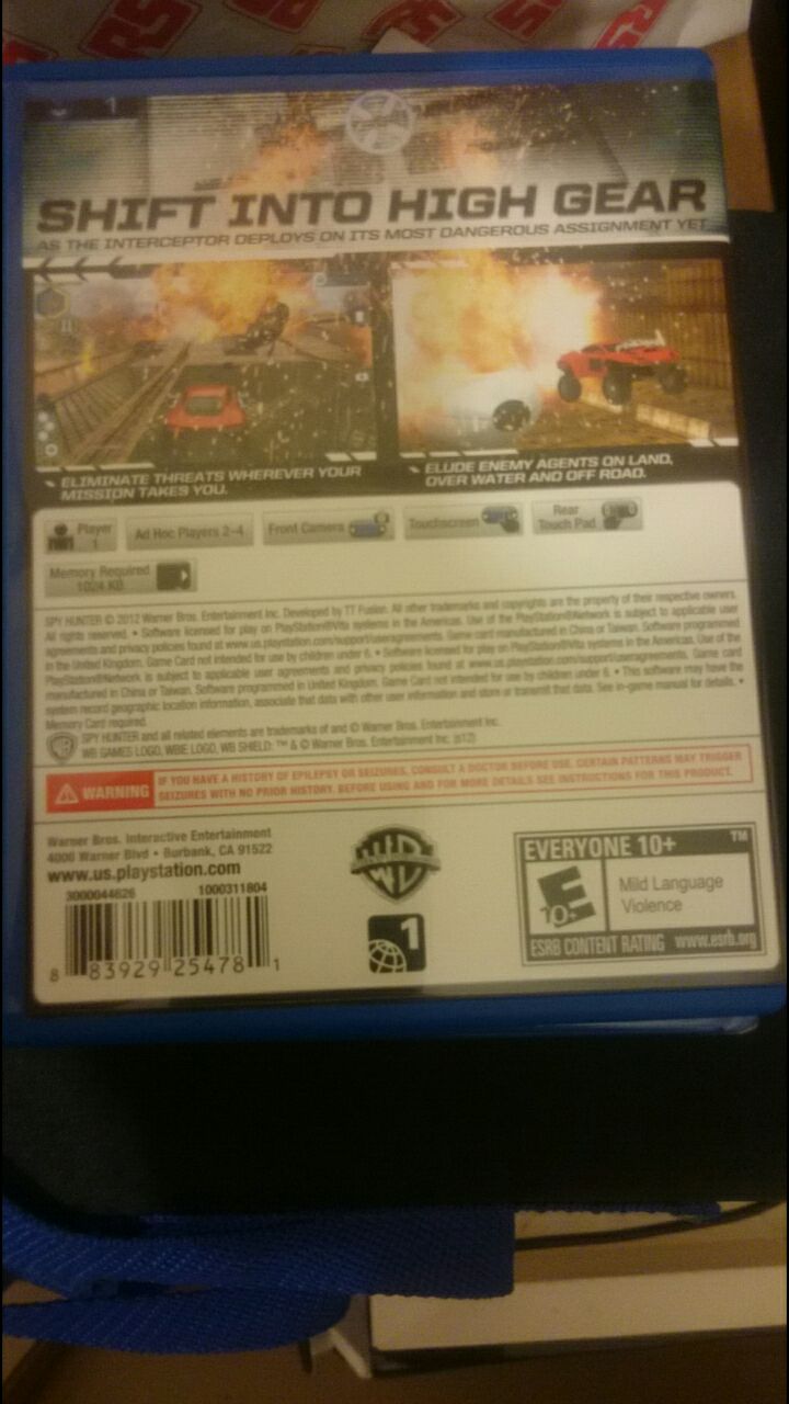 Spy Hunter - Sony PlayStation Vita (PS Vita) (Warner Bros) video game collectible [Barcode 88394725] - Main Image 2
