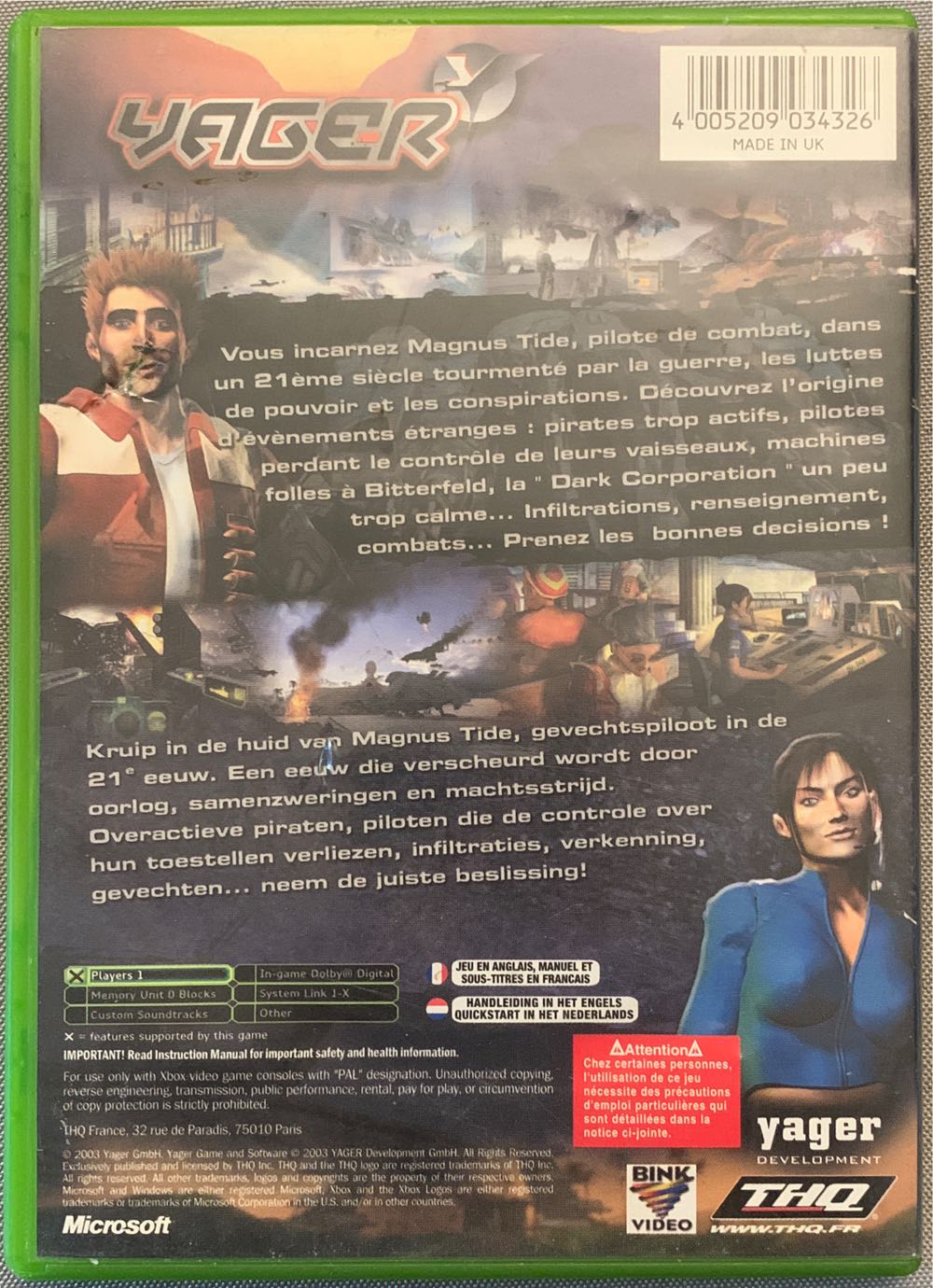 Yager - Microsoft Xbox video game collectible [Barcode 4005209034326] - Main Image 2