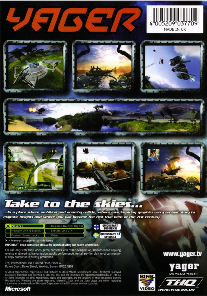 Yager - Microsoft Xbox (Kemco) video game collectible - Main Image 2