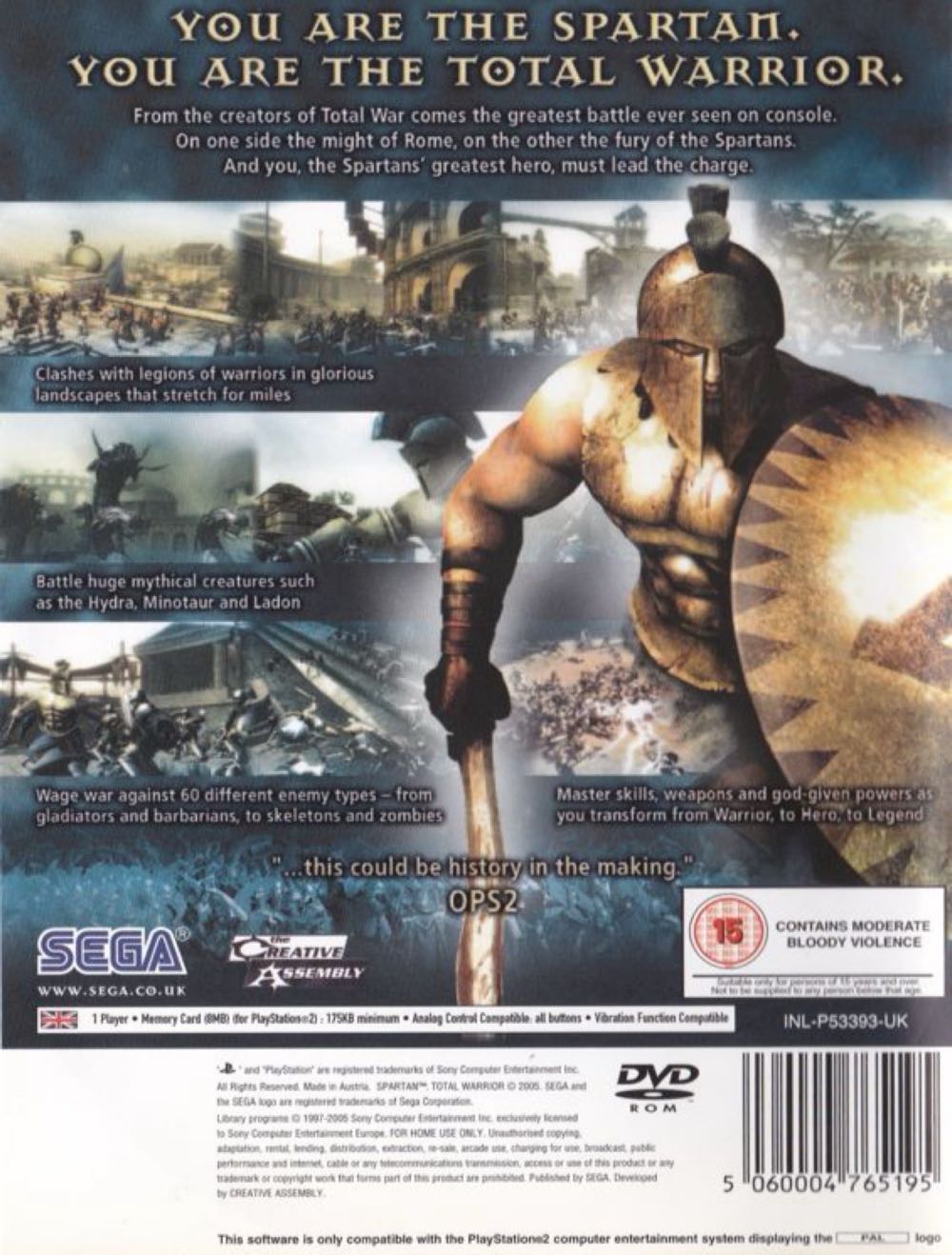 Spartan: Total Warrior - Sony PlayStation 2 (PS2) (Sega - 1) video game collectible [Barcode 5060004765232] - Main Image 2