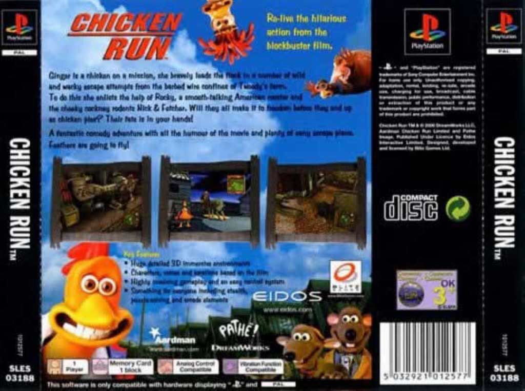 Chicken Run - Sony PlayStation (Eidos Interactive) video game collectible [Barcode 788687307437] - Main Image 2