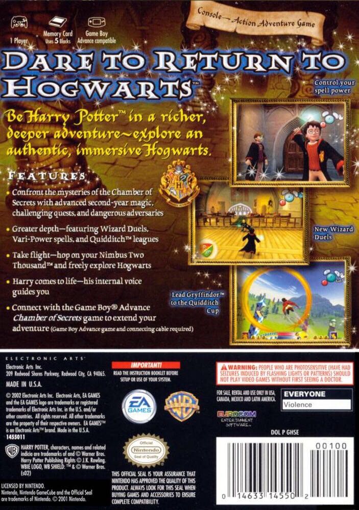 Harry Potter And The Chamber Of Secrets - Nintendo GameCube (Electronic Arts - 1) video game collectible [Barcode 014633351422] - Main Image 2