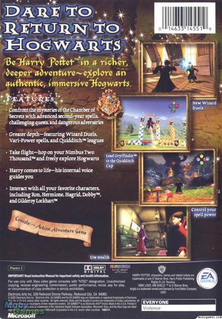 Harry Potter And The Chamber Of Secrets - Microsoft Xbox (WB Games - 1) video game collectible [Barcode 5030941038195] - Main Image 2