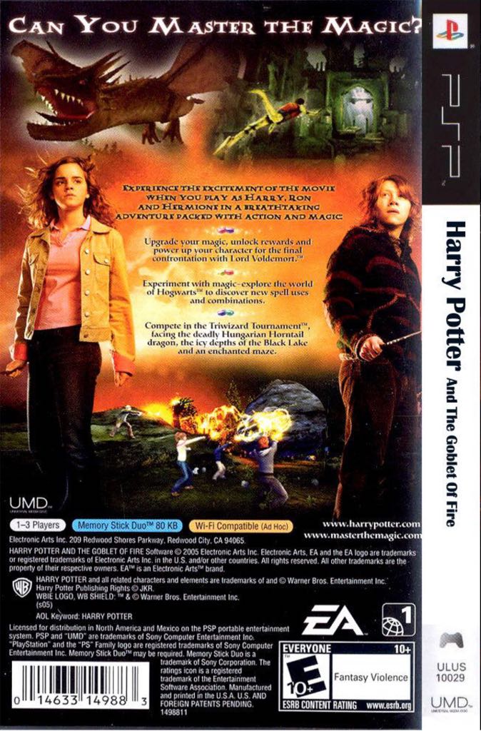 Harry Potter y El Caliz de Fuego - Sony PlayStation Portable (PSP) (Electronic Arts/EA Games - 3) video game collectible [Barcode 014633149883] - Main Image 2