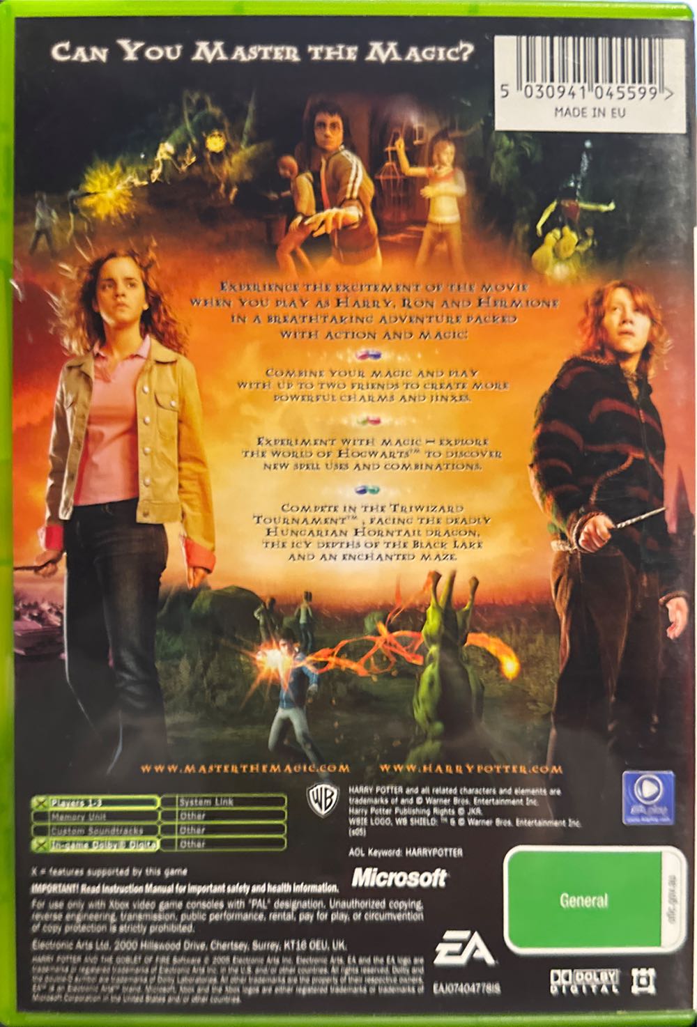 Harry Potter and the Goblet of Fire - Microsoft Xbox (Electronic Arts/Warner Bros. Interactive Entertainment/Portkey Games - 1-3) video game collectible [Barcode 5030941045599] - Main Image 2
