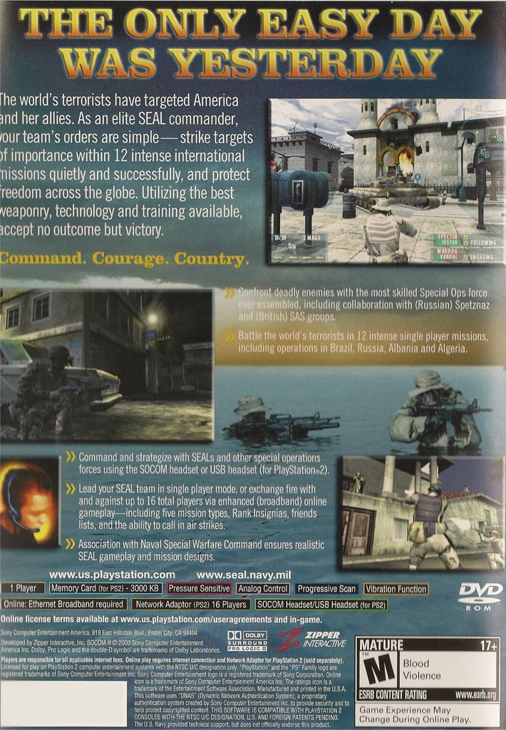 SOCOM 2 U.S. Navy Seals - Sony PlayStation 2 (PS2) (Sony Computer Entertainment - 12) video game collectible [Barcode 711719607045] - Main Image 2