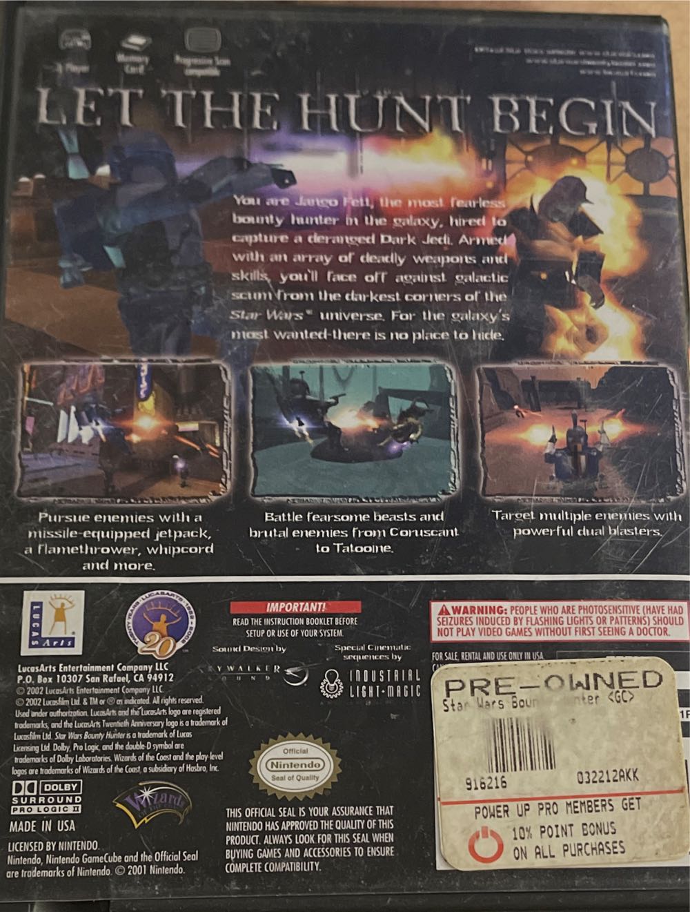 Star Wars Bounty Hunter - Nintendo GameCube (Lucas Arts) video game collectible [Barcode 023272997045] - Main Image 2