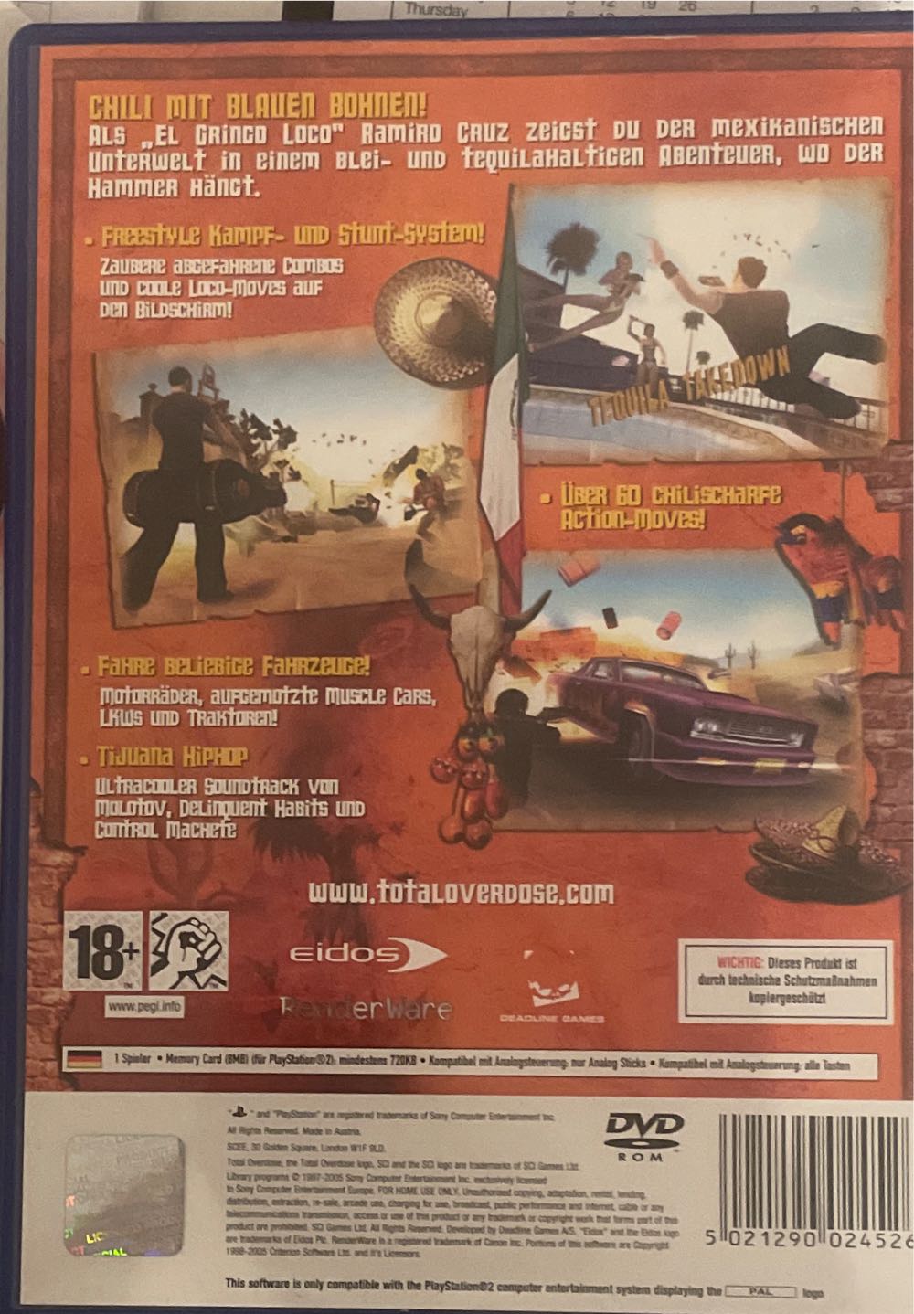 Total Overdose - Sony PlayStation 2 (PS2) video game collectible [Barcode 5021290024526] - Main Image 2